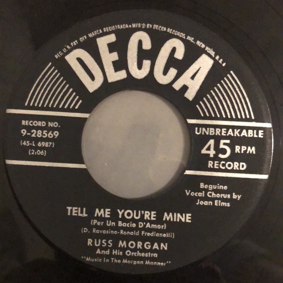 Russ Morgan Tell Me Your Mine Vinyl 45 Record - Picture 2 of 5